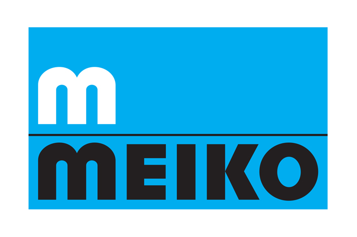 Das Meiko-Logo auf blauem Hintergrund.