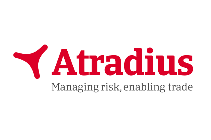 Red Atradius logo with the slogan "Risk management, enable trade" underneath.