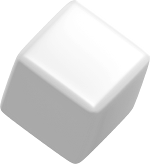 Eine einzelne weiße Tastaturkappe von einem Winkel aus gesehen vor einem einfarbigen Hintergrund.